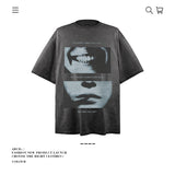 American vintage street T-shirt pure cotton retro men's and women's summer loose