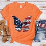 Women Independence Day T Shirt Crew Neck Short Sleeve T-shirt Top