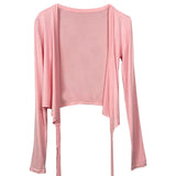Women's Long Sleeve Shirt V-neck Long Sleeve Short Cardigan Top