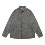 Men Long Sleeved T Shirt Men's Loose Casual Retro Spring and Autumn Lapel Long Sleeve Shirt