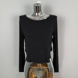 Women Long Sleeve Shirt round Neck Short Long-Sleeved T-shirt Women