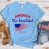 Women's Independence Day T Shirt round Neck Short Sleeve T-shirt Women's Top