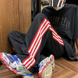 Men Sweatpants Side Stripes Track Sweatpants Men and Women Couple Summer
