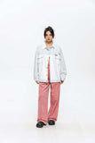 Unisex Jacket Autumn Monochrome Stitching Casual Coat Women's Clothing