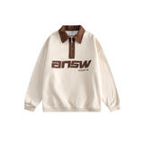 Unisex Hoodie Retro Lapels Sweatshirt Pullover for Men and Women