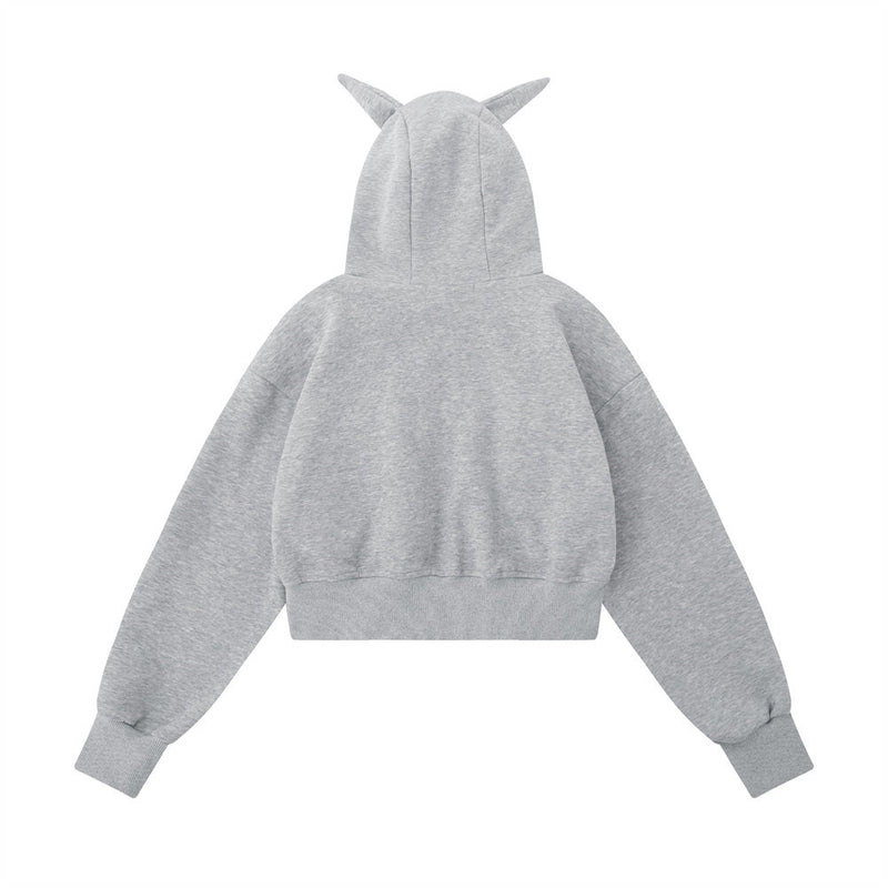 Women Hoodie Hooded Short Sweater Women's Casual Sports Autumn