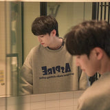 Men Hoodie Sweater Men's Spring and Autumn round Neck Loose Printed Bottoming Shirt