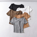 Women T-Shirt Spring round Neck Short Sleeve T-shirt Top