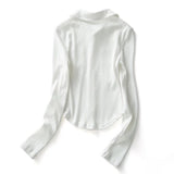 Women T-Shirt Cardigan Spring and Summer Women's Clothing T-shirt Long Sleeve Top