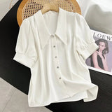 Women T-Shirt White Shirt Women's Summer Design Loose Short Sleeve