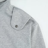 Men Hoodie Letter Embroidered Shoulder Pad Decorative Hooded Sweater