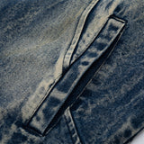 Men Denim Jacket Men's Vibe Loose Washed-out Distressed Jacket