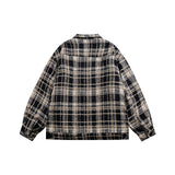 Unisex Jacket Winter American Retro Plaid Cotton-Padded Coat