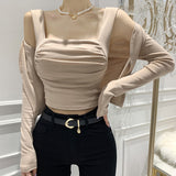 Women Long Sleeve Shirt Vest Women's Sleeveless Blouse