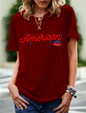 Women's Independence Day T Shirt Printed Short-Sleeved T-shirt