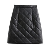 Women Skirt Winter Skirt Fashion PU Leather Skirt
