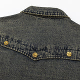 Men Denim Jacket Washed Distressed Dyed Denim Jacket Denim Coat Coat Autumn