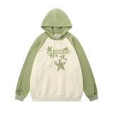 Men Hoodie Five-Pointed Star Paste Cloth Embroidery Hooded Loose Sweater