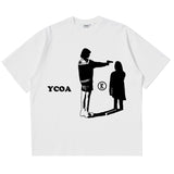Men T-Shirt Cotton Oversized Graphic Y2k Streetwear Short