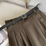 Women Skirt Autumn and Winter Woolen Skirt A- Line Dress Belt