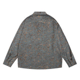 Men Long Sleeved T Shirt Men's Loose Casual Retro Spring and Autumn Lapel Long Sleeve Shirt