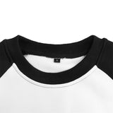 Men Hoodie Dog Print Raglan Long Sleeve Crew Neck Sweater