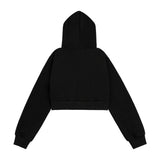 Women Hoodie Short Zipper Cardigan Sweater Autumn Hooded Jacket