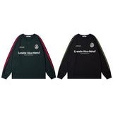 Men Long Sleeve Shirt Retro College Style Idle Style Sports Long Sleeve Casual Sweatshirt Men and Women