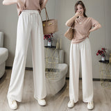 Palazzo Pants Casual Korean Style Loose Wide-Leg Pants for Students Drape Knit