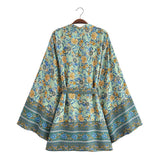 Women T-Shirt Printed Belt Coat Cardigan