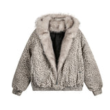 Unisex Down Jacket Men's Winter Leopard Print Padded Cotton Warm Padded Jacket