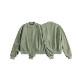 Unisex Jacket Fall Pleating Bomber Jacket Women