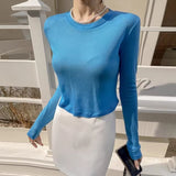 Women's Long Sleeve Shirt round Neck Bottoming Shirt Autumn Long Sleeve Top for Women
