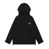 Men Hoodie Drawstring Lace Hooded Sweater Men's Loose Masked Turtleneck Pullover Hoodie Autumn and Winter