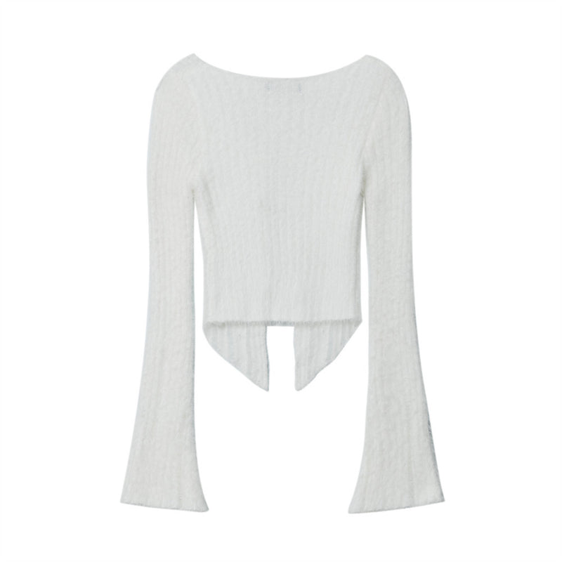 Women Sweater Autumn Solid Color Short Sweater Coat