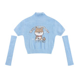 Women Sweater Shiba Dog Oversleeve Sweaters Women's Clothing Wool Autumn Leisure Sweater