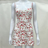 Women's Desses Women's Summer Flower Suspender Skirt Dress