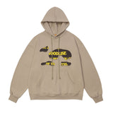 Men Hoodie Autumn and Winter Vibe Creative Heart-Shaped Patch Decoration Letter Printed Hooded Loose Pullover