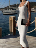 Women Sweater Dress Dress Sleeveless Tight Summer Sexy Mid-Length