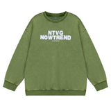 Men Hoodie European Print Distressed round Neck Sweater Men's Long Sleeve Sports