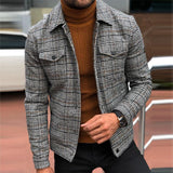 Men Jack Slim Fit Casual Autumn Plaid Men's Coat