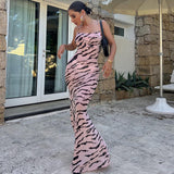 Women Halter Tops Summer Fashion Printed Slim Strap Dress