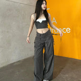 Women Pants Trousers Fashion Retro Street Overalls Loose