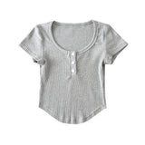 Women T-Shirt Short-Sleeved T-shirt Women's Summer round Neck Top