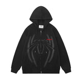 Men Hoodie Spider Paste Cloth Embroidery Inkjet Hooded Sweater