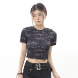 Women T-shirt Printed Short-Sleeved T-shirt for Girls Summer Outer Wear Short