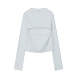 Women Long Sleeve T-Shirt Long Sleeve T-shirt Women's Design Sense Niche Autumn Short Collar