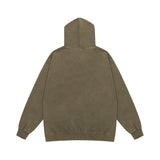 Men Hoodie Character Printed Washed Distressed Hooded Sweater Retro Casual Loose Long Sleeve Hoodie
