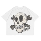 Mixed Emotion T-Shirt Blutosatire Boxy Crew Neck Loose Short Sleeve