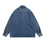 Men Denim Jacket Men's Lapel Shirt Jacket Spring and Autumn
